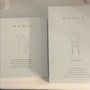 Monat Rose Quartz Massaging Roller & Hot & Cold Facial Wand - White/Rose Gold